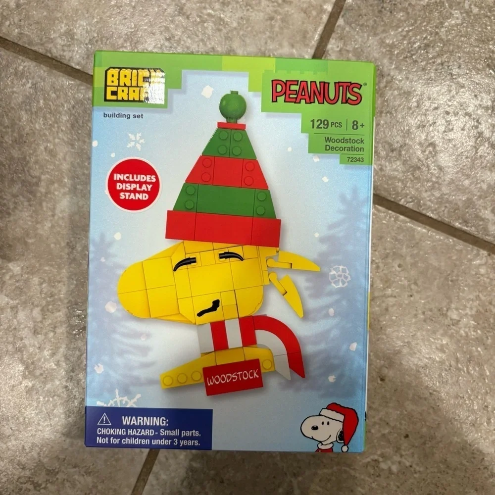 Peanuts Woodstock Festive Building Set Brick Craft NEW Bird Christmas